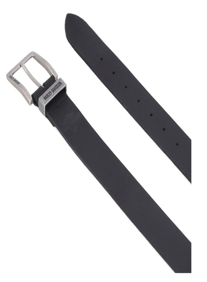 HARLEY DAVIDSON Harley-Davidson Men's Metal Keeper Bar & Shield Logo Leather Belt, Black (L) - Image 3